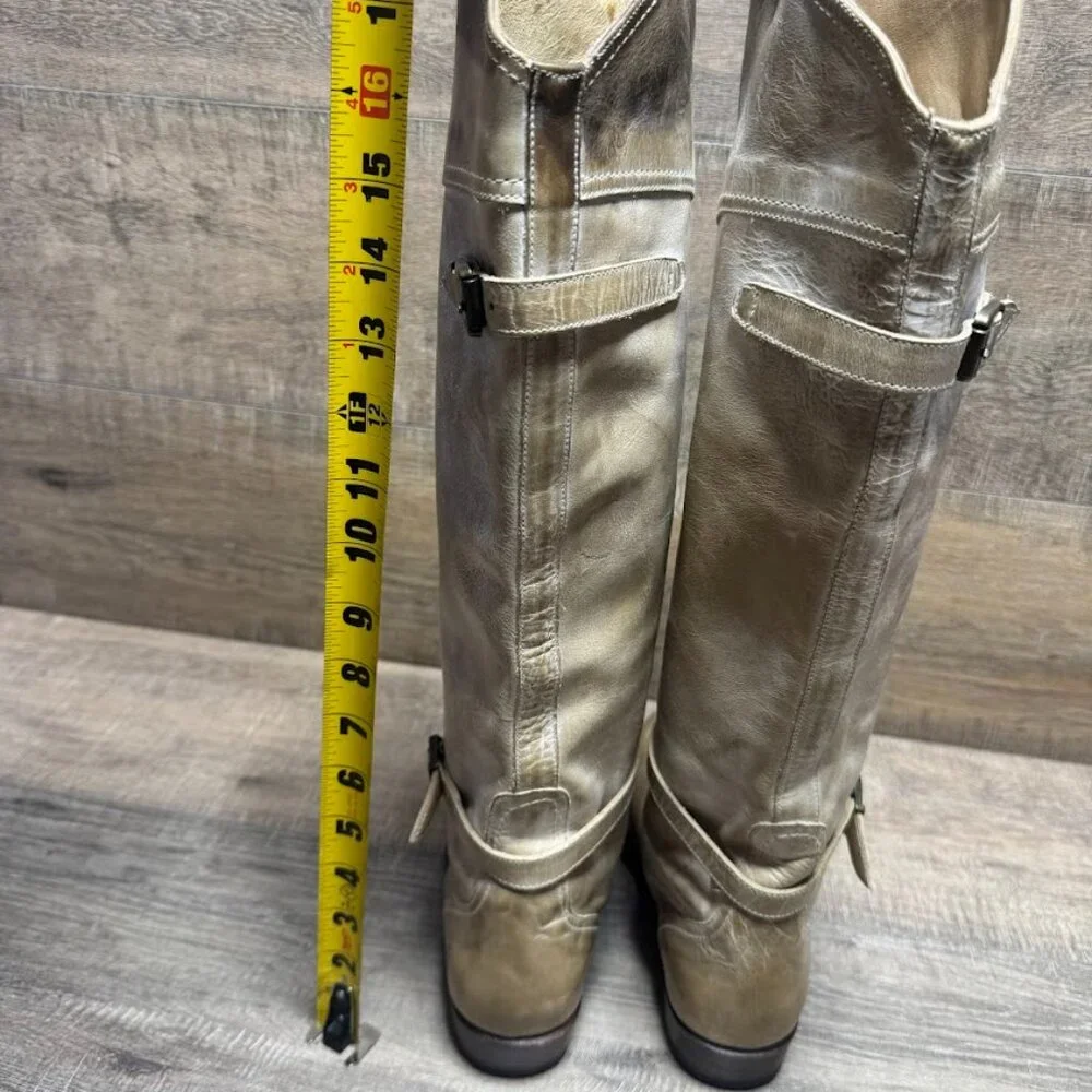 Frye Dorado Over The Knee Tan Leather Riding Boots Women's Size 7